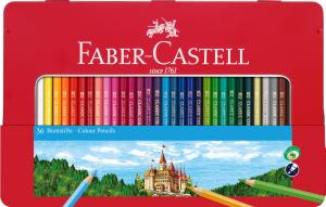 Spalvoti pieštukai Faber-Castell, 36 spalvų, metalinėje dėžutėje