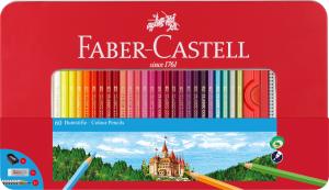 Spalvoti pieštukai Faber-Castell, 60 spalvų, metalinėje dėžutėje
