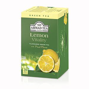 Žalioji vaisinė arbata Ahmad Lemon Vitality, 20x2g