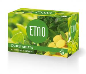 Žalioji arbata Etno su mėtomis ir imbieru, 20x1,5g