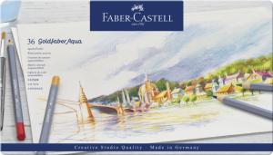 Spalvoti akvareliniai pieštukai Faber-Castell Goldfaber Aqua Creative Studio, 36 spalvų, metalinėje dėžutėje