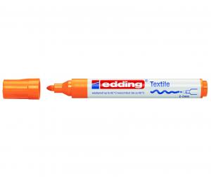 Tekstilės žymeklis Edding 4500, apvaliu galiuku, 2-3mm, oranžinės spalvos