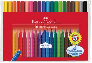 Flomasteriai Faber-Castell GRIP, 20 spalvų