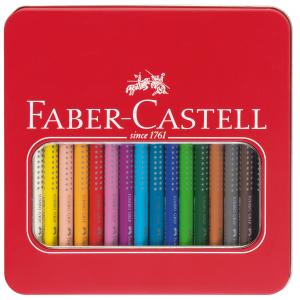 Spalvoti akvareliniai pieštukai Faber-Castell Grip Jumbo, 16 spalvų