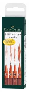 *Rašikliai piešimui Faber-Castell PITT, S, F, M, B, 4vnt., rusvos spalvos