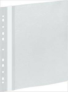 Segtuvėlis skaidriu viršeliu PP A4 baltas su perforacija