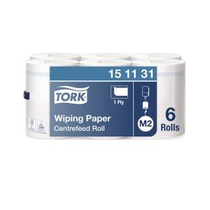 Popieriniai rankšluosčiai Tork Wiper Advanced Centerfeed M2 (151131,) 1 sluoksnis, baltos spalvos, 275 m