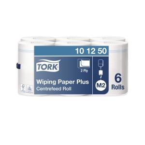 Popieriniai rankšluosčiai Tork Wiper Plus Advanced Centerfeed M2 (101250), 2 sluoksniai, baltos spalvos, 160 m, 457 lapeliai