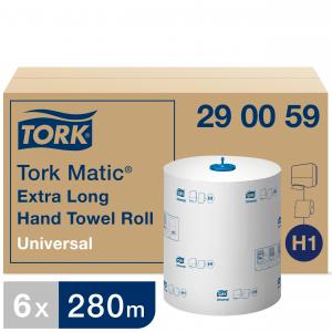 Popieriniai rankšluoščiai Tork Soft Universal H1 (290059), 1sluoksnis, baltos spalvos, 280m, 1142 lapeliai