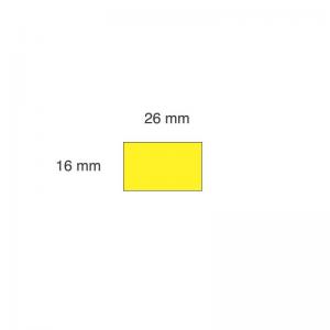 Kainų etiketės 26x16mm, stačiakampės, 1000vnt, geltonos spalvos