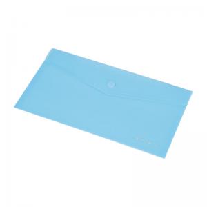 Aplankas-vokas Panta Plast, Focus, 110x220mm, horizontalus, su spaustuku, mėlynos spalvos