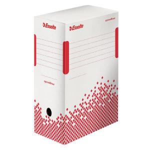 Archyvinė dėžė Esselte Speedbox FSC, 15cm, kartoninė, baltos-raudonos spalvos