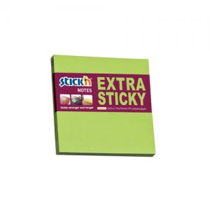 Lipnūs lapeliai Stick´N Extra Sticky 21600, 76x76mm, 90 lapelių, žalsvos spalvos