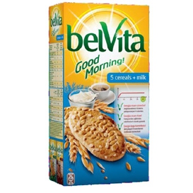 Sausainiai Belvita, 5 grūdų, pieniški, 300g