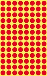 Lipdukai Avery Zweckform, apvalūs, Ø8mm, 416vnt pakuotėje, raudonos spalvos