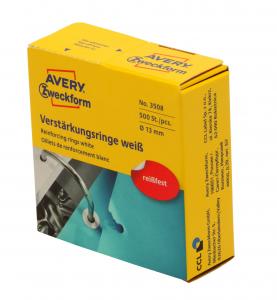 Sutvirtinimo lipdukai Avery Zweckform, Ø13mm, 500vnt, baltos spalvos