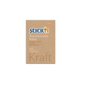 Lipnūs lapeliai StickN 21638 51x76mm, 100 lapelių, kraft