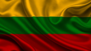 Lietuvos Respublikos vėliava, 170x100cm, šilkografinė spausta, maunama ant koto su raištukais