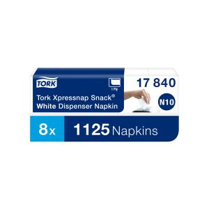 Servetėlės „Tork Xpressnap Snack®“ N10 (17840), dozatorių servetėlės, 1 sluoksniai, 1125vnt., baltos spalvos (įpak. 5vnt)