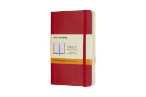 *Užrašų knygutė Moleskine Classic 9x14cm, linijomis, minkštu viršeliu, raudonos spalvos