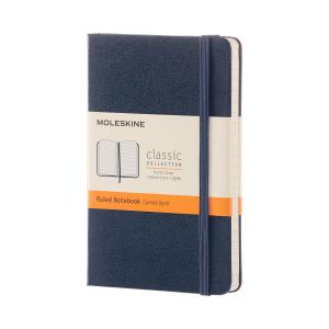 *Užrašų knygutė Moleskine Classic 9x14cm, linijomis, kietu viršeliu, mėlynos spalvos