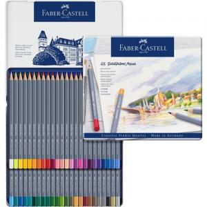 Spalvoti akvareliniai pieštukai Faber-Castell Goldfaber Aqua Creative Studio, 48 spalvų, metalinėje dėžutėje