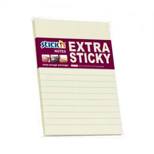 Lipnūs lapeliai Stick´N Extra Sticky 21668, 150x101mm, 90 lapelių, geltonos spalvos, linijomis