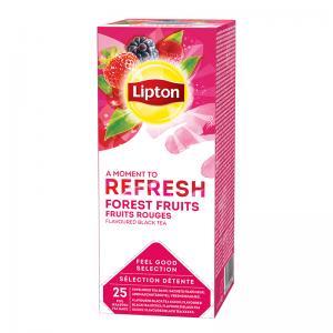 Juodoji arbata Lipton Forest Fruit, miško uogų skonio, su vokeliu, 25 pakeliai