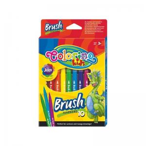 Flomasteriai teptukiniai Colorino Kids Brush, 10 spalvų