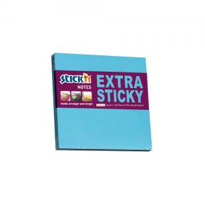 Lipnūs lapeliai Stick´N Extra Sticky 21673, 76x76mm, 90 lapelių, neoninės mėlynos spalvos