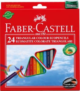 Spalvoti pieštukai Faber-Castell Eco, 24 spalvos