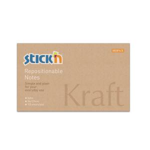 Lipnūs lapeliai StickN 21640 76x127mm, 100 lapelių, kraft