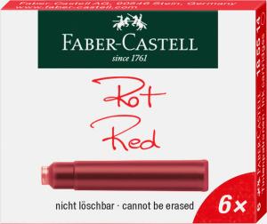 *Rašalo kapsulės Faber-Castell, raudonos spalvos, 6vnt