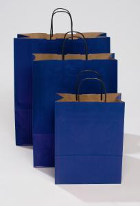 Popierinis maišelis Toptwist 320x140x 420mm, mėlynos spalvos, 1vnt